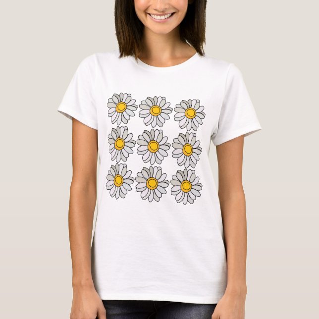 Camiseta Flor de Margarida Floral Margarida (Frente)
