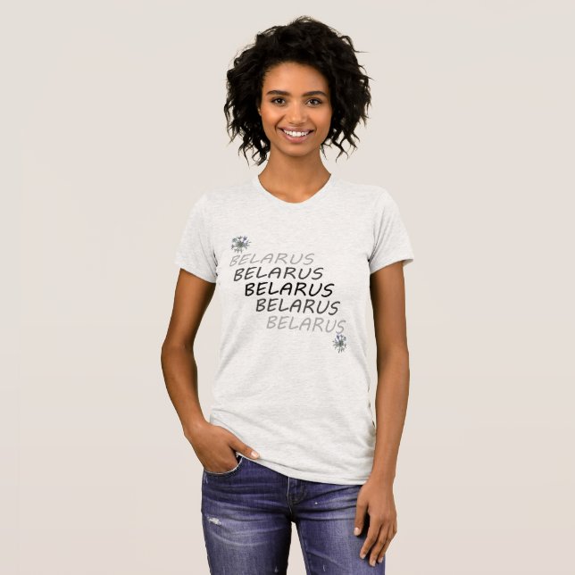 Camiseta Flor de Milho Nacional da Bielorrússia (Frente Completa)