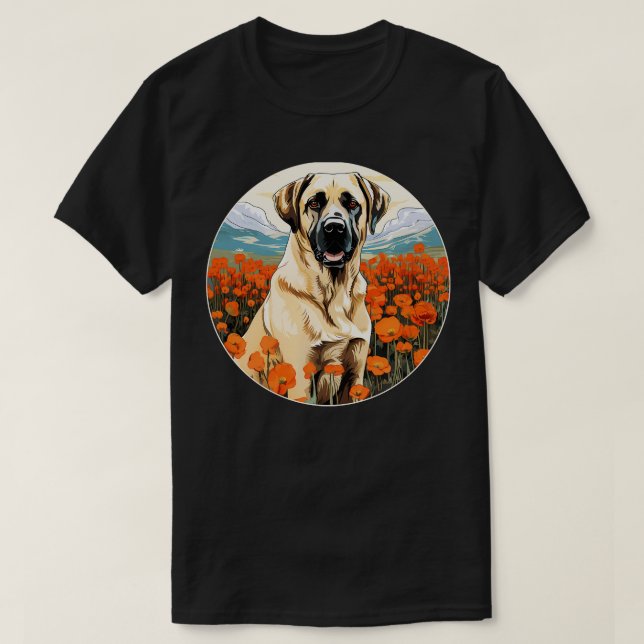 Camiseta Flor de montanha do Pastor Anatólia Cute Kangal Co (Frente do Design)