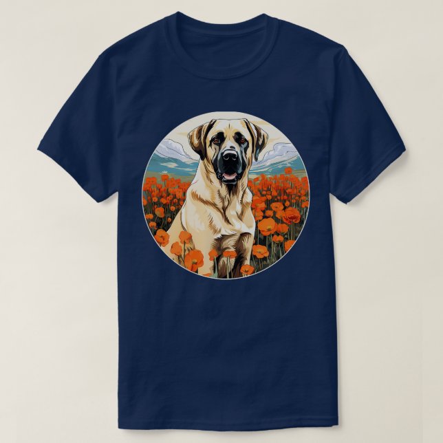 Camiseta Flor de montanha do Pastor Anatólia Cute Kangal Co (Frente do Design)