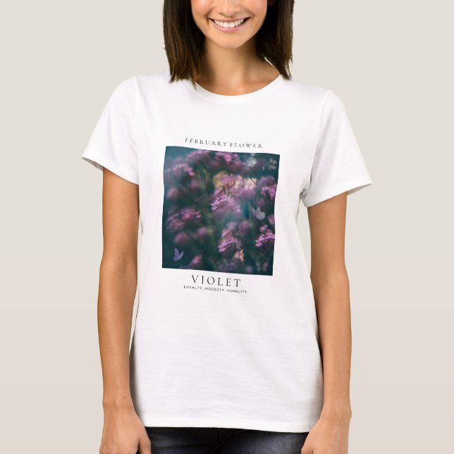 Camiseta Flor de Nascimento de Fevereiro (Frente)