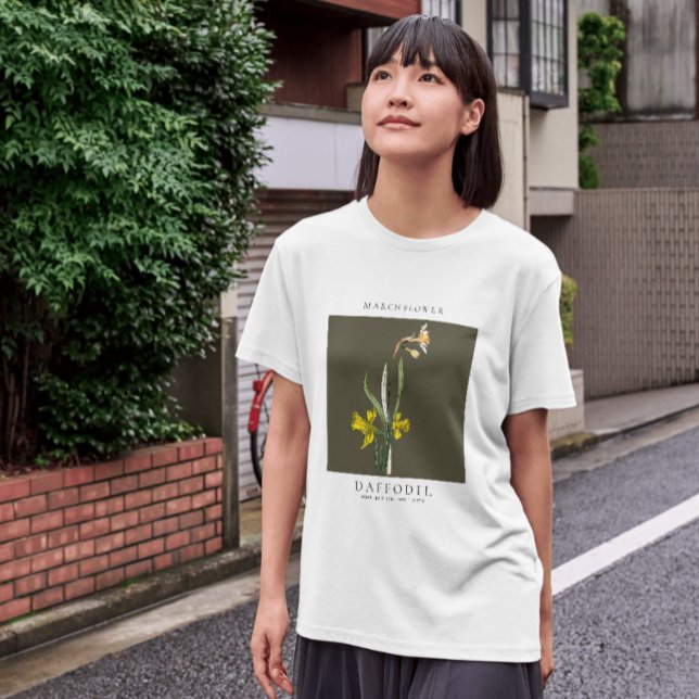 Camiseta Flor de Nascimento de Março (March Birth Month Flower Daffodil t-shirt. Perfect birthday gift for March babies, or everyday wear.)