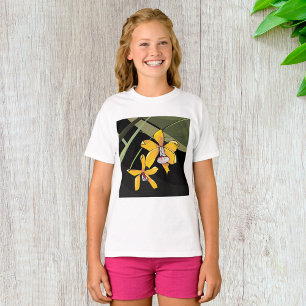 Camiseta Flor de Orquídea Amarela Botânica Tropical