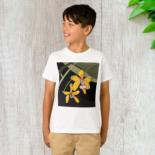 Camiseta Flor de Orquídea Amarela Botânica Tropical