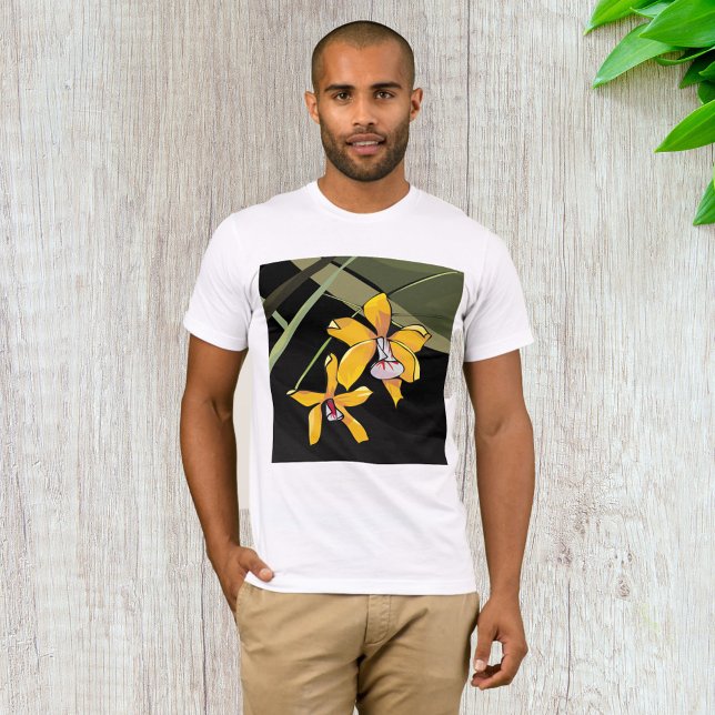 Camiseta Flor de Orquídea Amarela Botânica Tropical (Criador carregado)