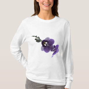 Camiseta Flor de orquídea roxa.