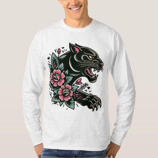 Camiseta Flor de Pantera Preta