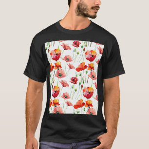 Camiseta Flor De Papoila: Simples Fundo Sem Olhos.