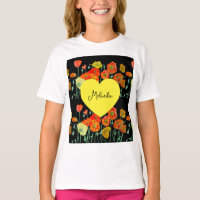 Flor de Papoula Laranja Vermelha Nome de Meninas A