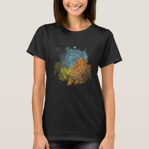 Camiseta Flor de Paz Colorida Mandala Padrão Floral Branco