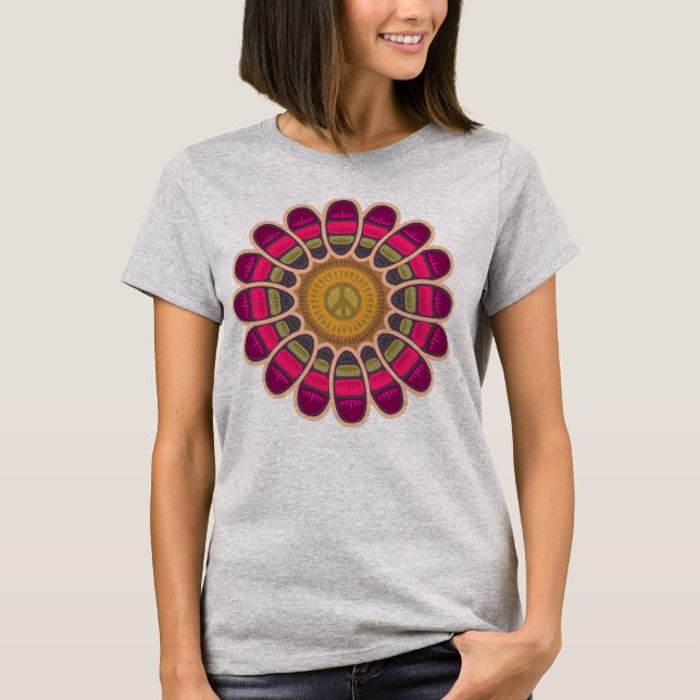 Camiseta Flor de Paz Hippie (Frente)