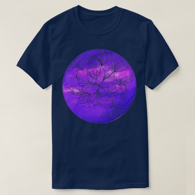 Camiseta Flor de Peony Branco (Frente do Design)