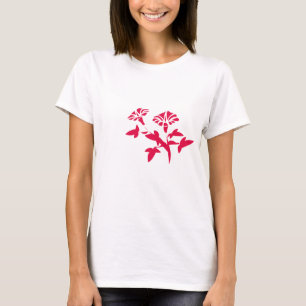 Camiseta flor de petúnia vermelha