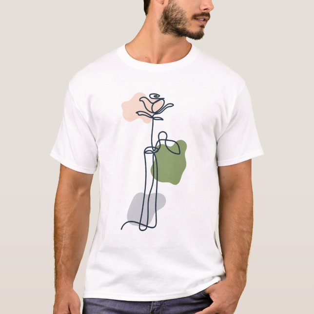 Camiseta Flor de Rosa Abstrata (Frente)