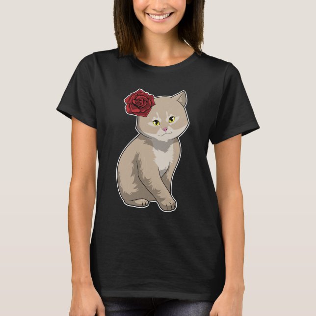 Camiseta Flor de Rosa de Gato (Frente)