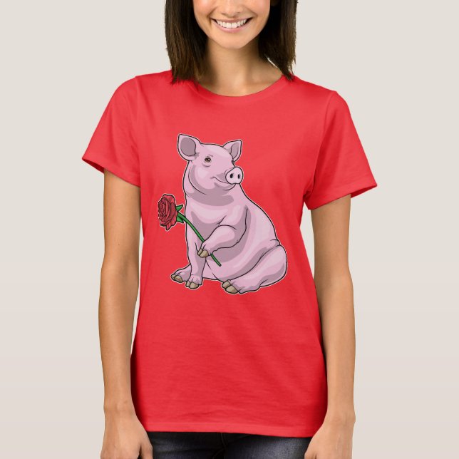 Camiseta Flor de Rosa de porcos (Frente)