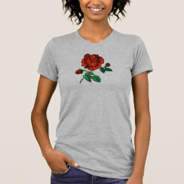 Camiseta Flor de Rosa Meia-Tinta Arte Fina
