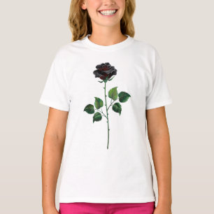 Camiseta Flor de rosa preta