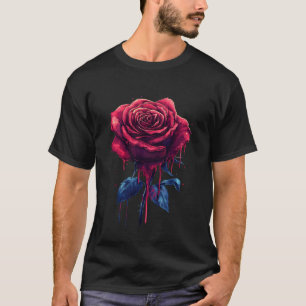 Camiseta Flor de Rosa Vermelha Botânico Jardim Flor Rosa Ve