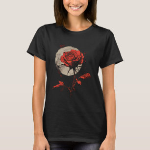 Camiseta Flor de Rosa Vermelha Botânico Jardim Flor Rosa Ve