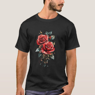Camiseta Flor de Rosa Vermelha Botânico Jardim Jardinagem F