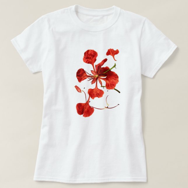 Camiseta Flor de T-Shirt feminino (Frente do Design)
