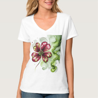 CAMISETA FLOR DE TREVO ROXO