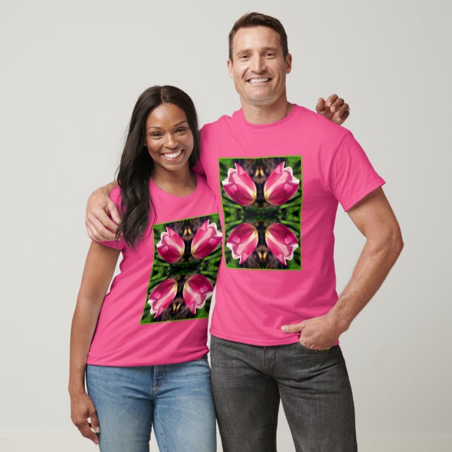 Camiseta Flor De Tulipa Rosa No Abstrato De Luz Solar (Unissex)