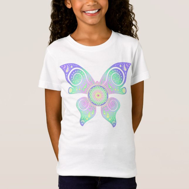 Camiseta Flor de Vida / Blume des Lebens - borboleta (Frente)