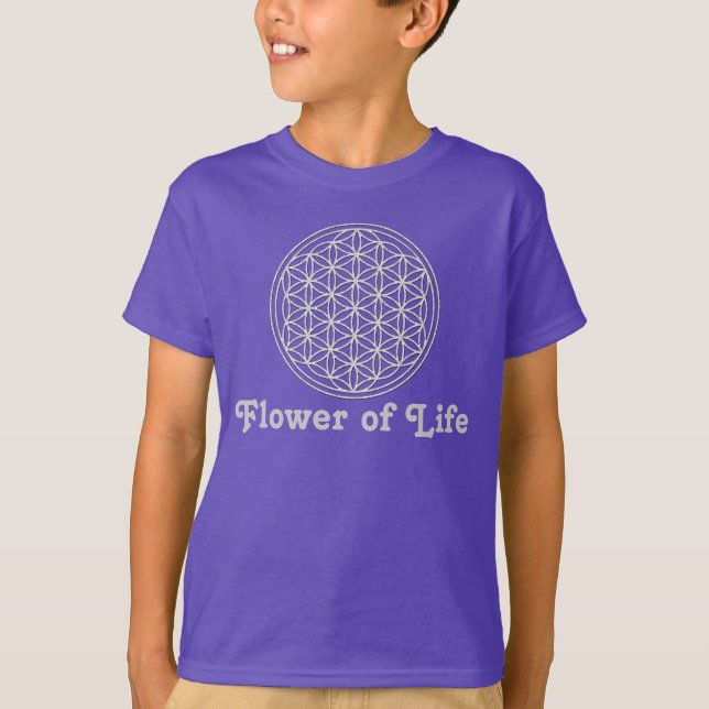 Camiseta Flor de Vida / Blume des Lebens - branco (Frente)