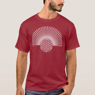 Camiseta Flor de vida / Blume des Lebens - branco plano