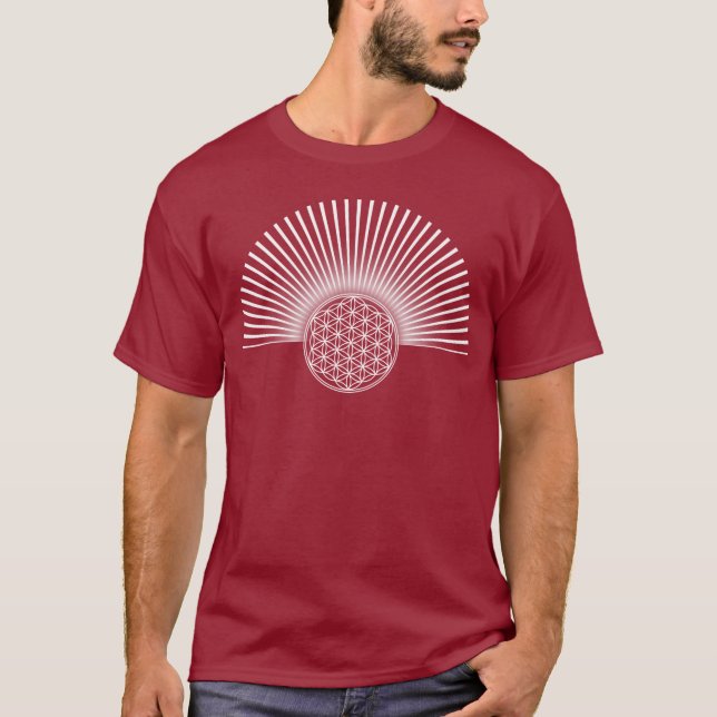 Camiseta Flor de vida / Blume des Lebens - branco plano (Frente)