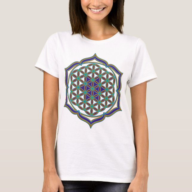 Camiseta Flor De Vida / Blume des Lebens - Lotus Contour (Frente)