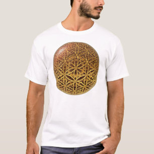 Camiseta Flor de Vida / Blume des Lebens - ouro em grelha d