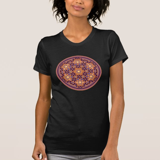 Camiseta Flor De Vida - Estilo De Botão 02 (Frente)