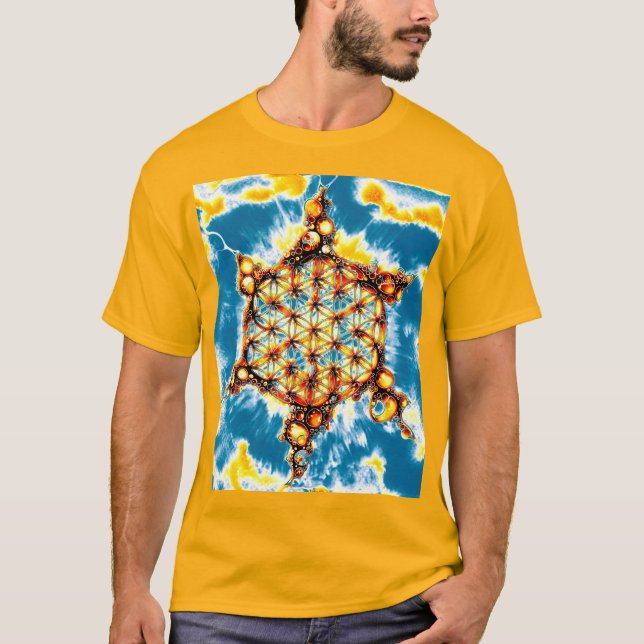 Camiseta Flor De Vida - Maneiras Coloridas 5 (Frente)