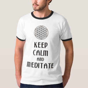 Camiseta Flor de vida - MANTER CALM e MEDITATE