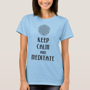 Camiseta Flor de vida - MANTER CALM e MEDITATE