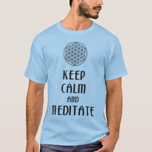 Camiseta Flor de vida - MANTER CALM e MEDITATE