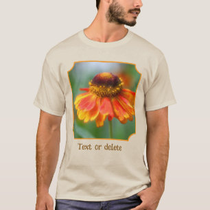 Camiseta Flor de Zínia Laranja Sonhadora Personalizada da N