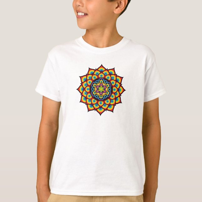 Camiseta Flor do cubo de Metatron da vida (Frente)