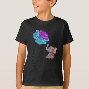 Camiseta Flor do Elefante da Fita Gráfica de Conscientizaçã
