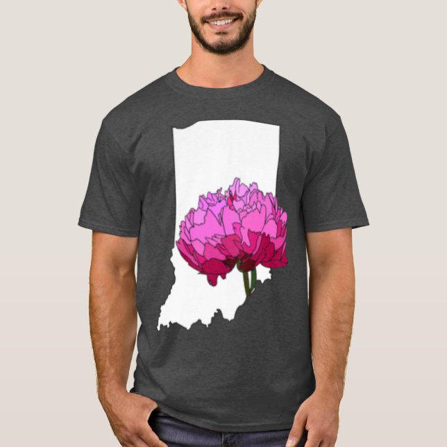 Camiseta Flor do Estado de Indiana Superdimensionada (Frente)