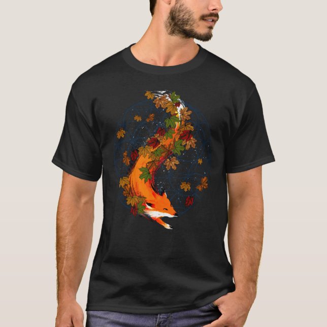 Camiseta Flor do Fox da aguarela do animal do espírito da (Frente)