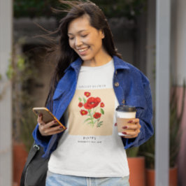 Camiseta Flor do Mês de Nascimento de Agosto