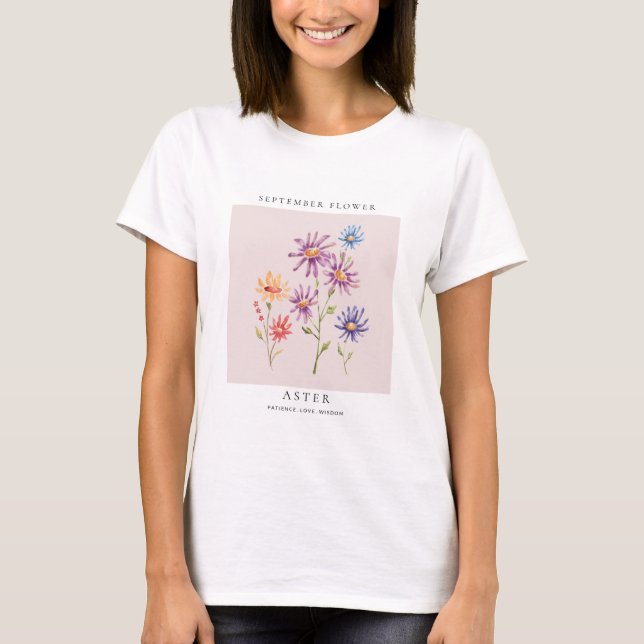 Camiseta Flor do Mês de Nascimento de Setembro (Frente)