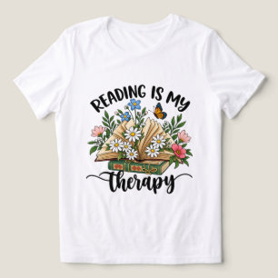 Camiseta Flor do Meu Livro de Terapia é Ler