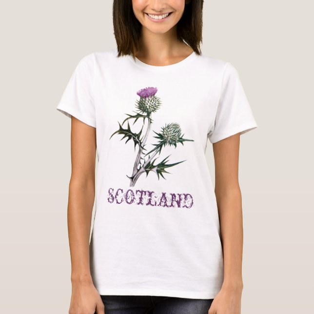 Camiseta Flor do t-shirt do cardo de Scotland (Frente)