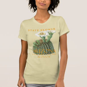 Camiseta Flor do Território do Arizona Saguaro Cactus Bloss