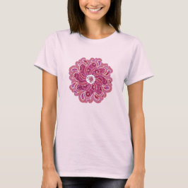 Camiseta Flor e denim cereja vermelha designer superior